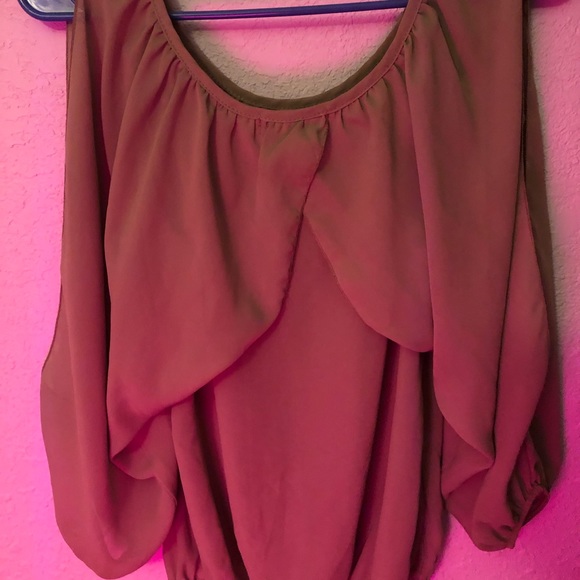 Sheer tan blouse - Picture 6 of 7